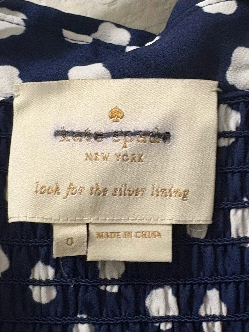 Kate Spade California Dreaming Cloud dot midi dress blue white. Size 0. NWOT